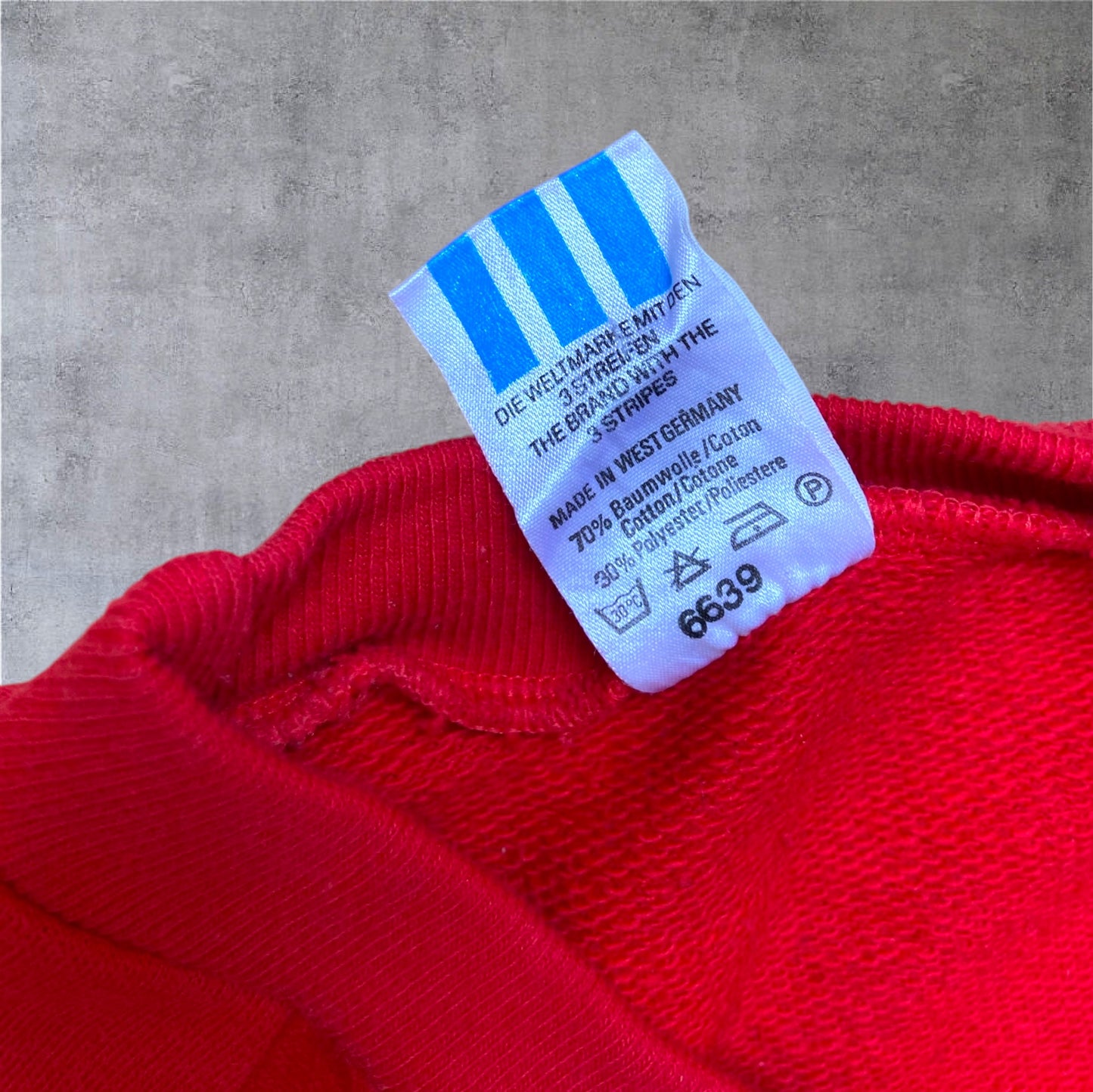 VINTAGE Adidas 80s Crewneck – Made in West Germany – Signalrot – Gr. S