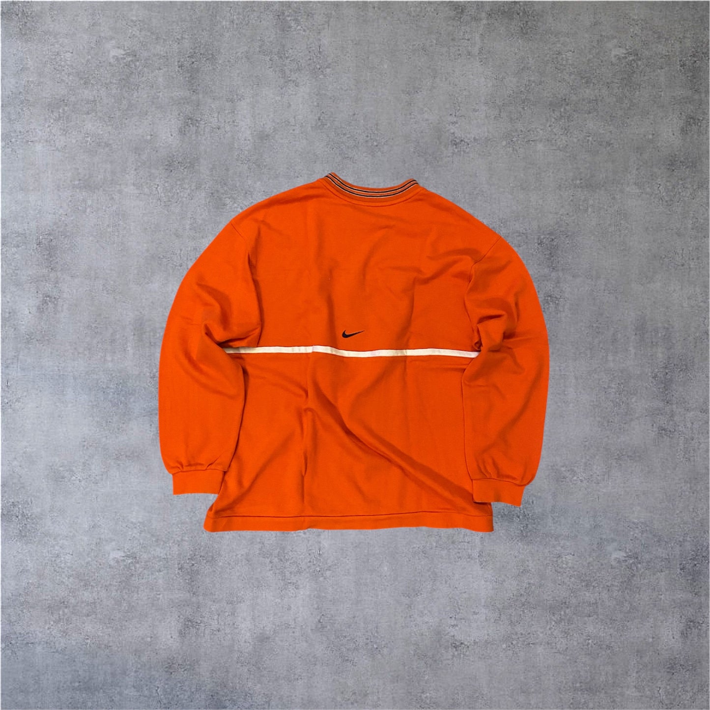 VINTAGE Nike 90s Sweater - Orange/Black - Gr. M