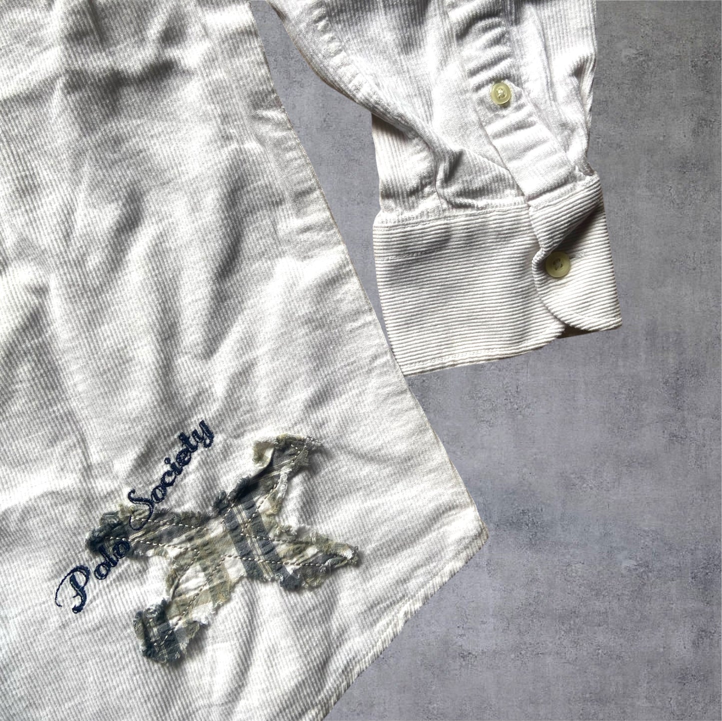 La Martina Cord-Hemd – Polo Society Edition – Weiß – Gr. M