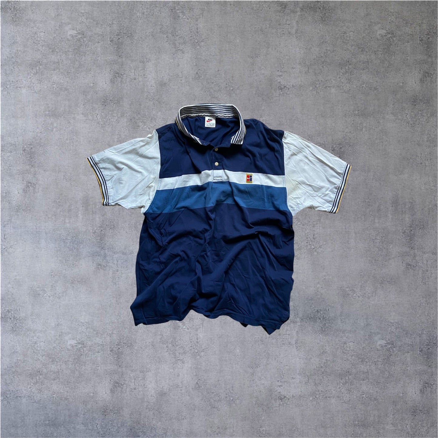 VINTAGE Nike 90s Polo Golf - Navy Blue/ White - Gr. L