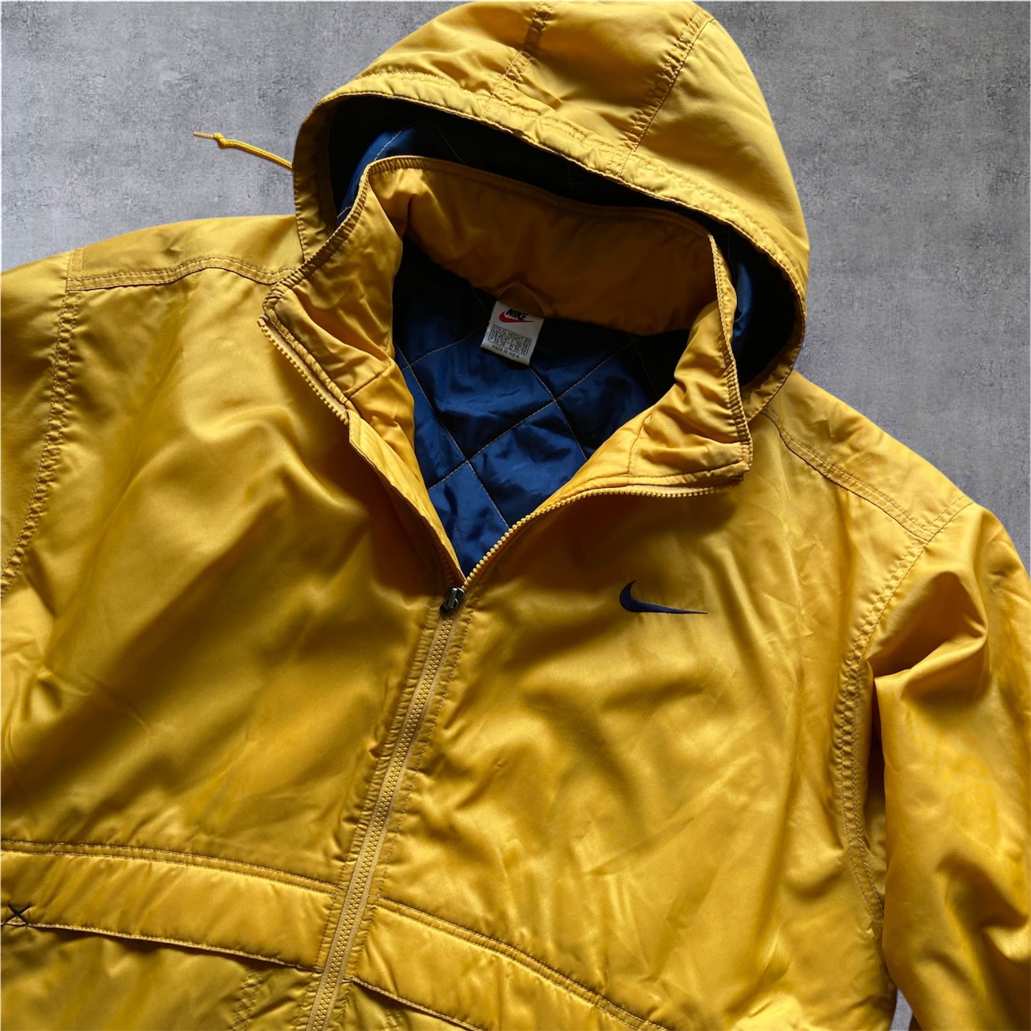 VINTAGE Nike 90s PARKA - Yellow - WHITE TAG - Gr. XL