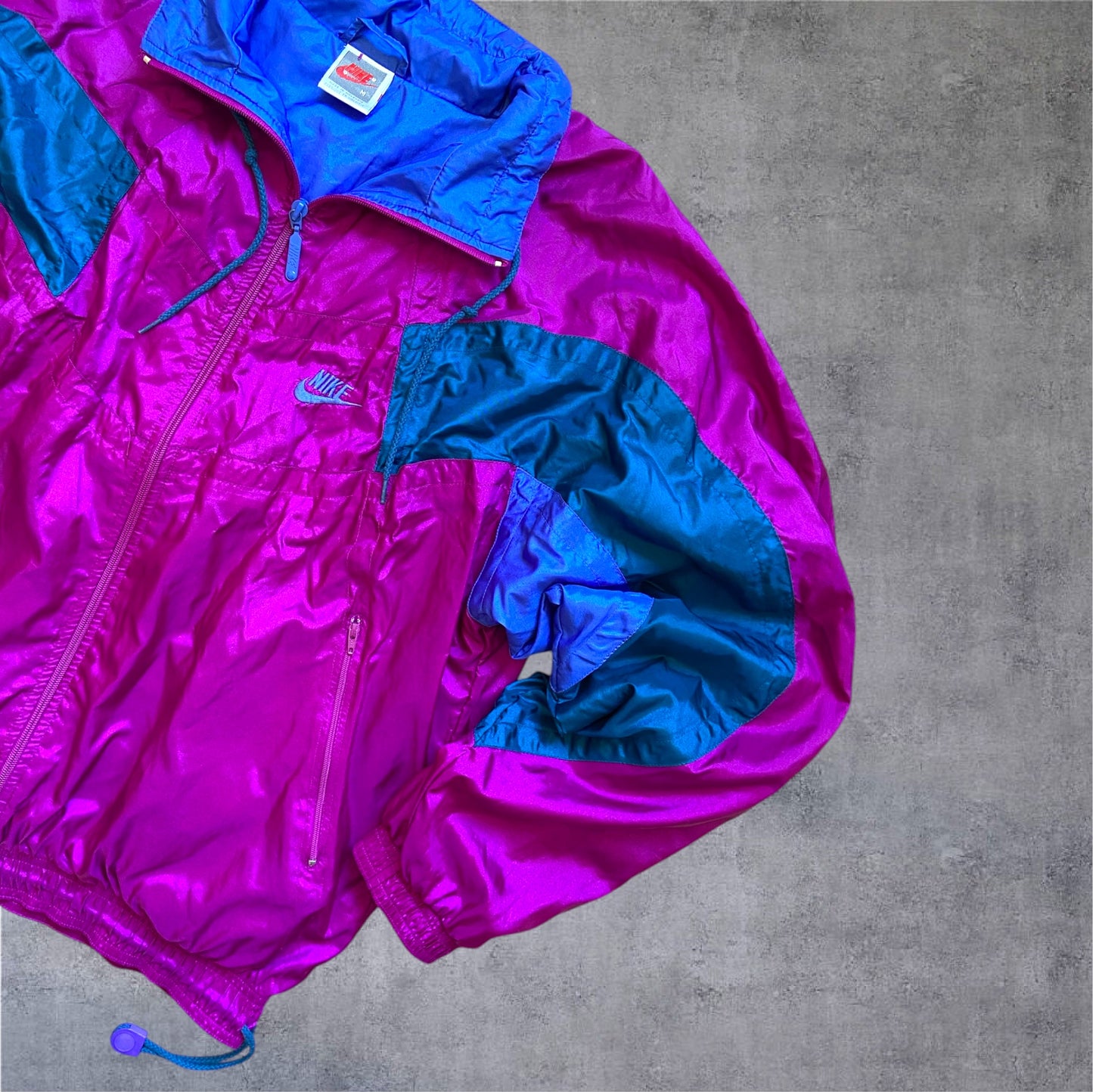 VINTAGE 90s Nike Grey Tag Tracksuit - Purple/Teal - Made in Malaysia - Gr. M