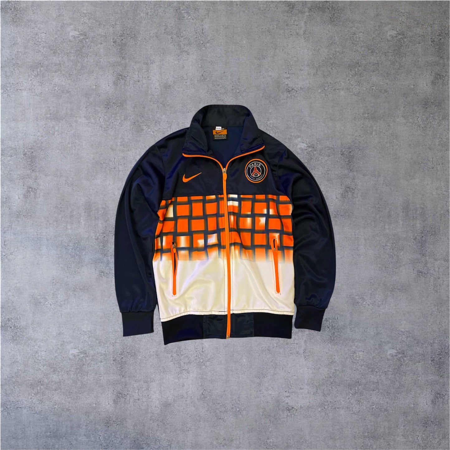 VINTAGE Nike 90s Premier x PSG Trackjacket - Navy/Orange - Gr. S