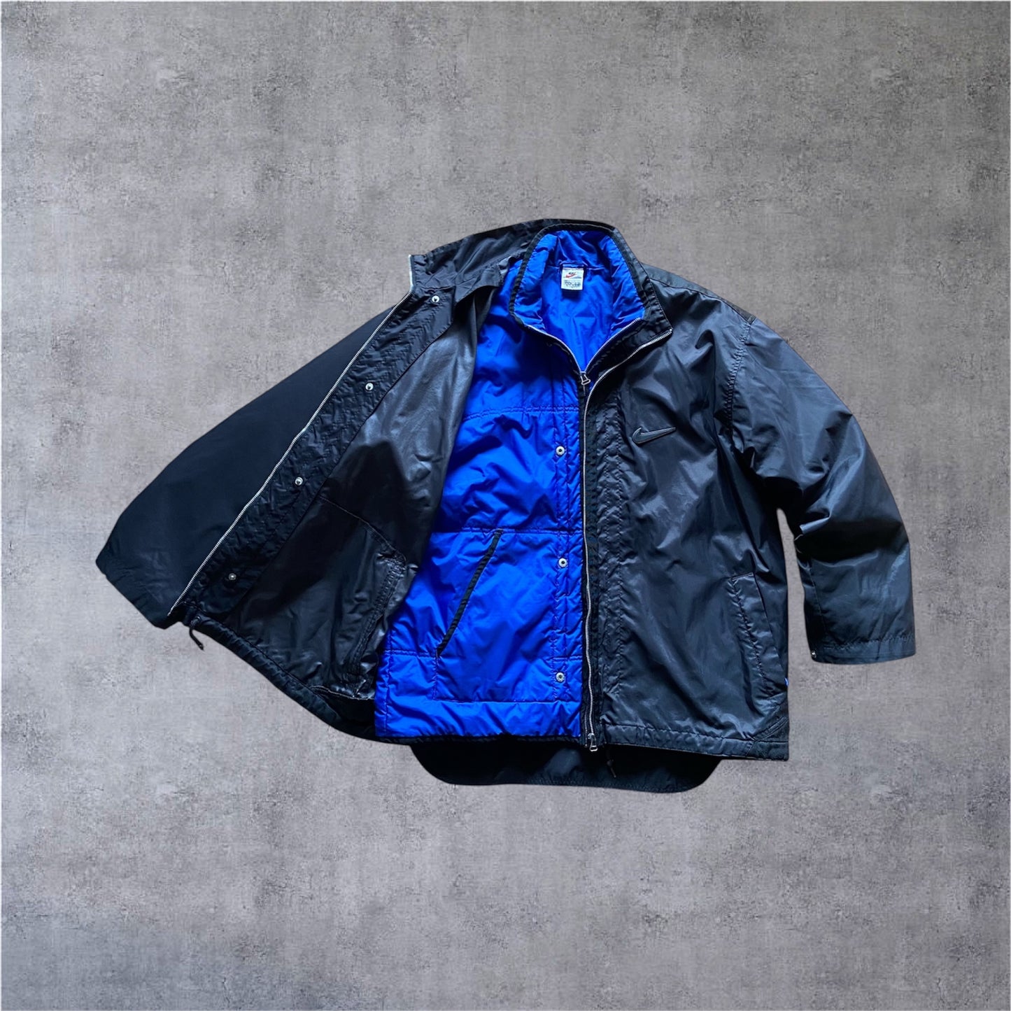 VINTAGE Nike 90s 2-IN-1 SYSTEM JACKET - Black/Blue – Gr. XL