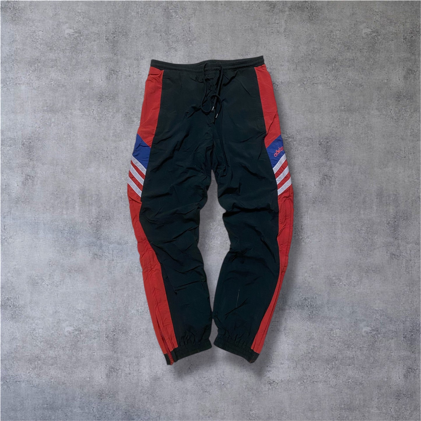 VINTAGE Adidas Trackpants – 90s Colorblocking – Navy / Rot / Blau – Gr. S