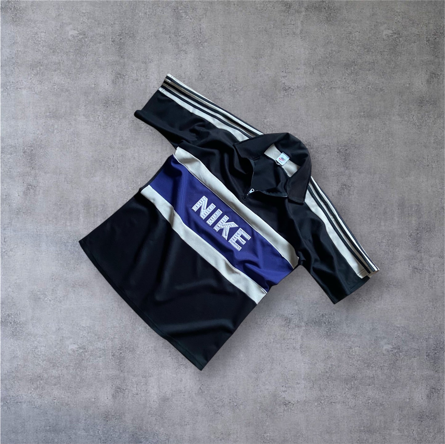 VINTAGE Nike 90s 1/4 ZIP Polo Shirt – Made in USA – Navy Blue – Gr. L