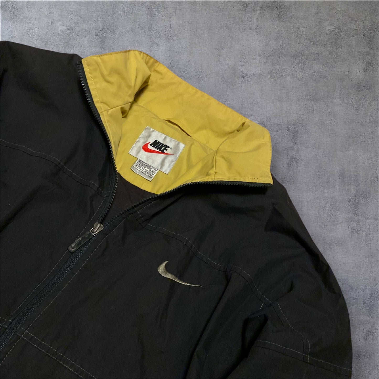 VINTAGE Nike 90s Jacket - Black/Yellow - Gr. M
