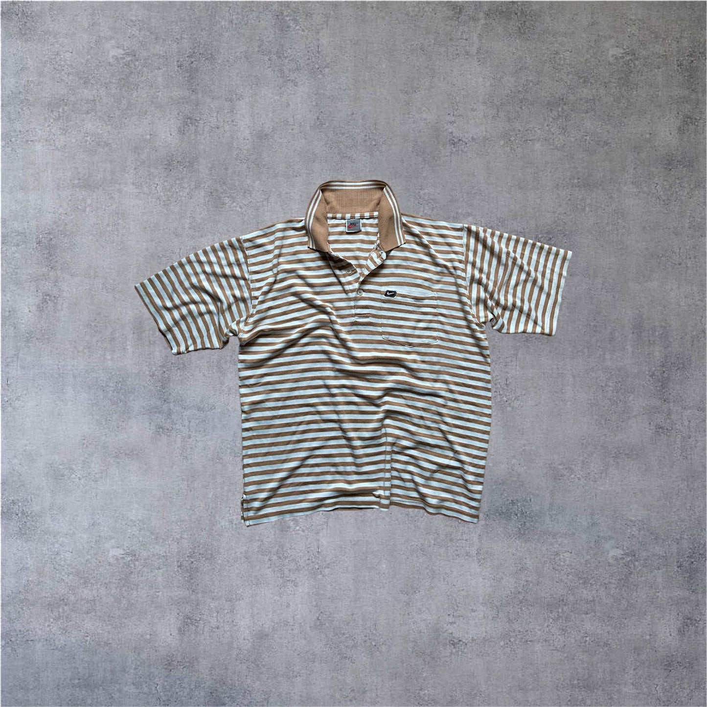 VINTAGE Nike 90s Polo - Beige/White - Gr. L