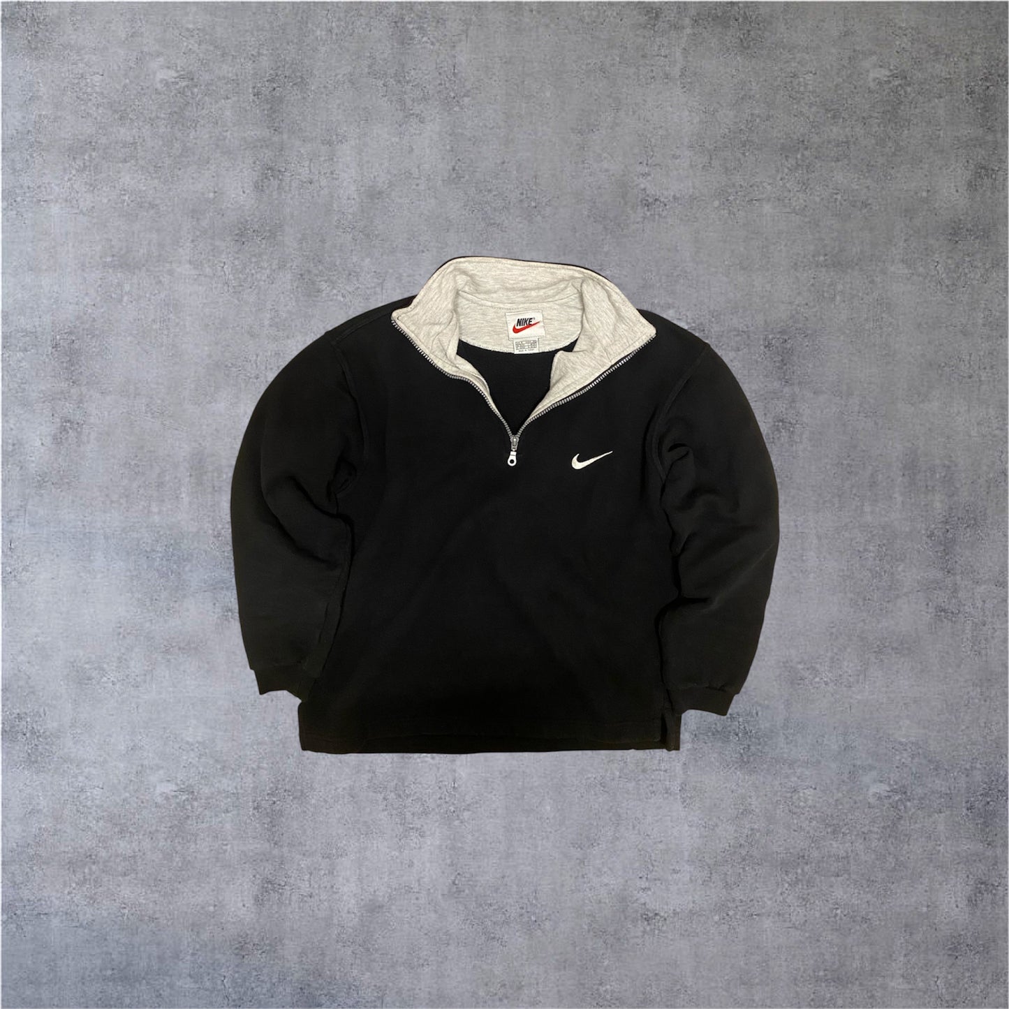 VINTAGE Nike 90s 1/4 ZIP Sweater - Black - Gr. S