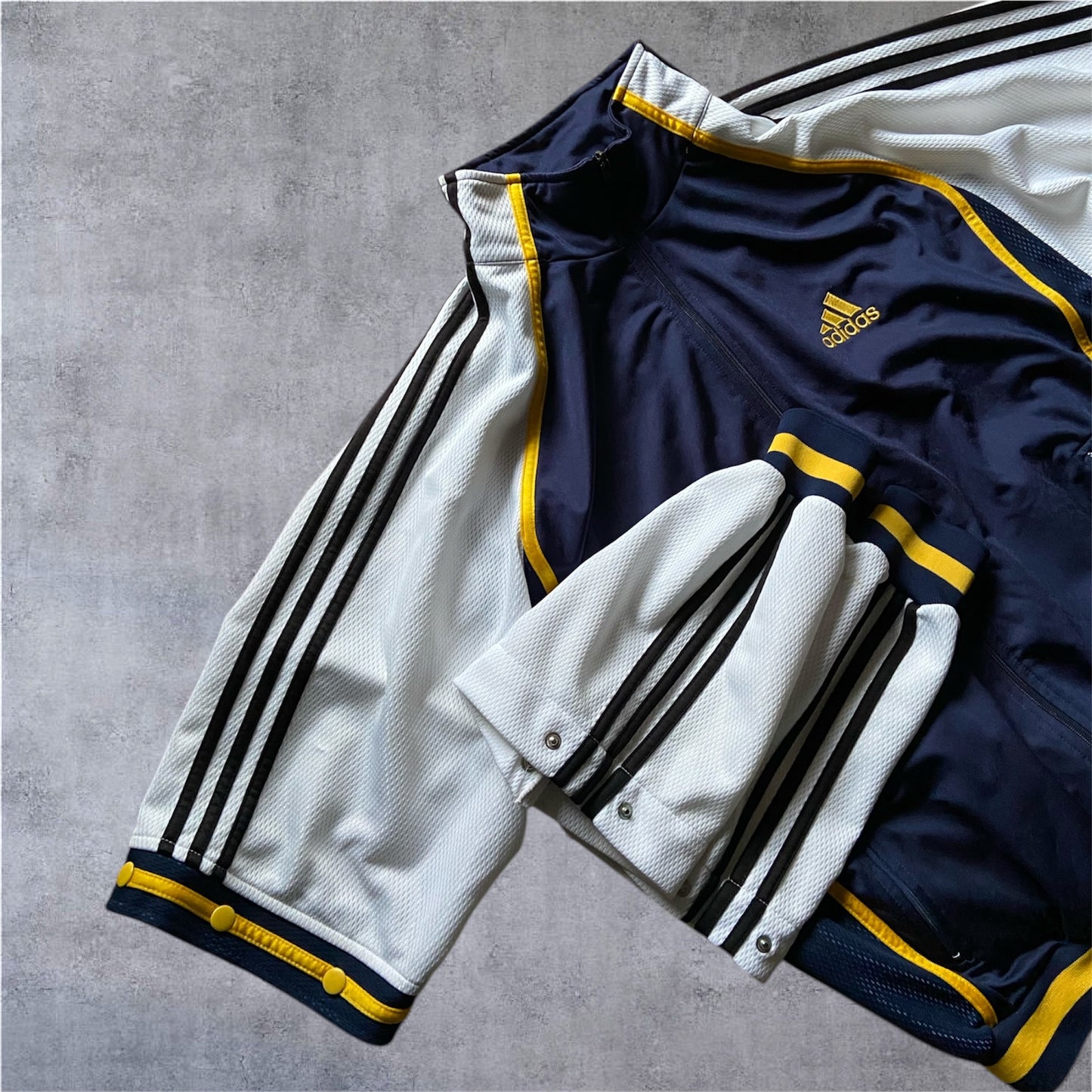 VINTAGE Adidas 90s Salomon AG Transformer Tracksuit – Navy / White / Yellow – Gr. M