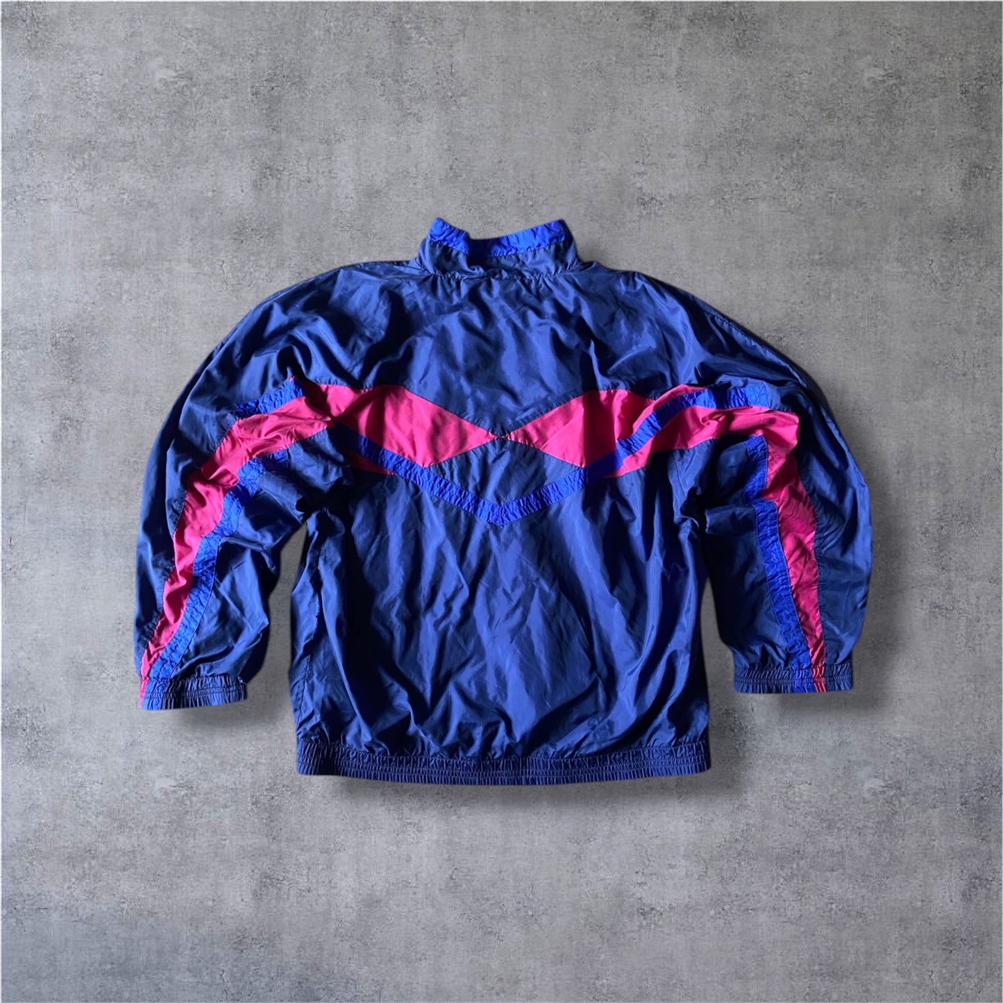 VINTAGE Nike 90s Windrunner Jacket – Pink & Navy Archive – Grey Tag – Gr. M