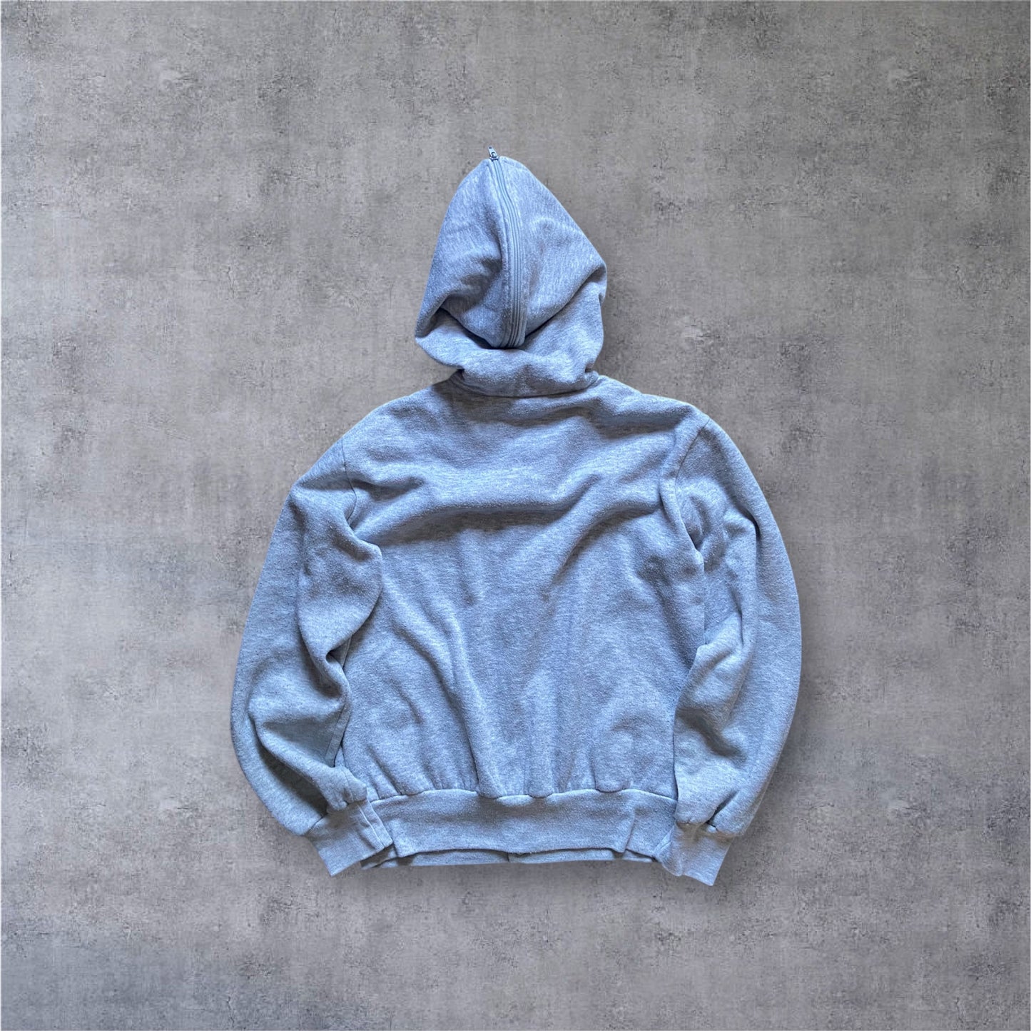 VINTAGE Nike 90s Varsity Sweat-Jacke – Grau/Navy – Zip-Kapuze – Gr. M (fittet wie S)