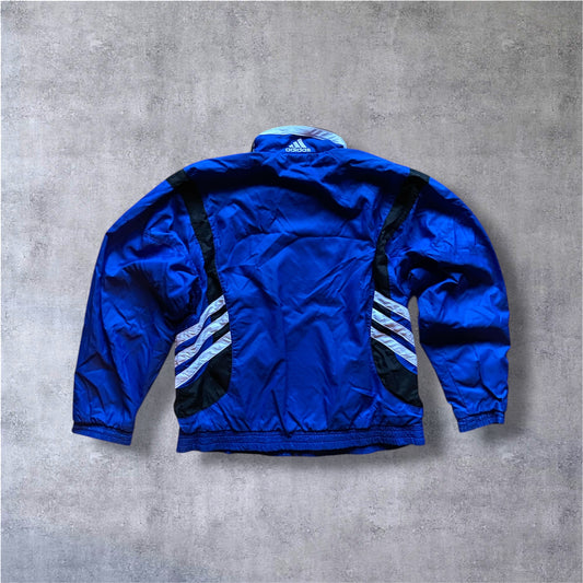 VINTAGE Adidas 90s Kids Trackjacket – Blau/Schwarz/Weiß – Gr. 152