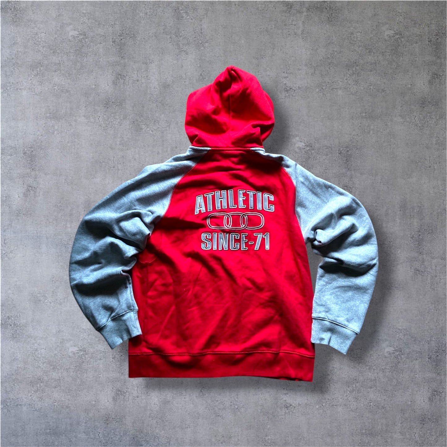 VINTAGE Nike 2000s Athletic 71 Tracksuit – Silver Tag – Grau/Rot – Gr. M