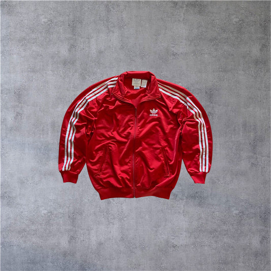 VINTAGE Adidas 90s Originals Trainingsjacke – Firebird Style – Rot/Weiß – Gr. M