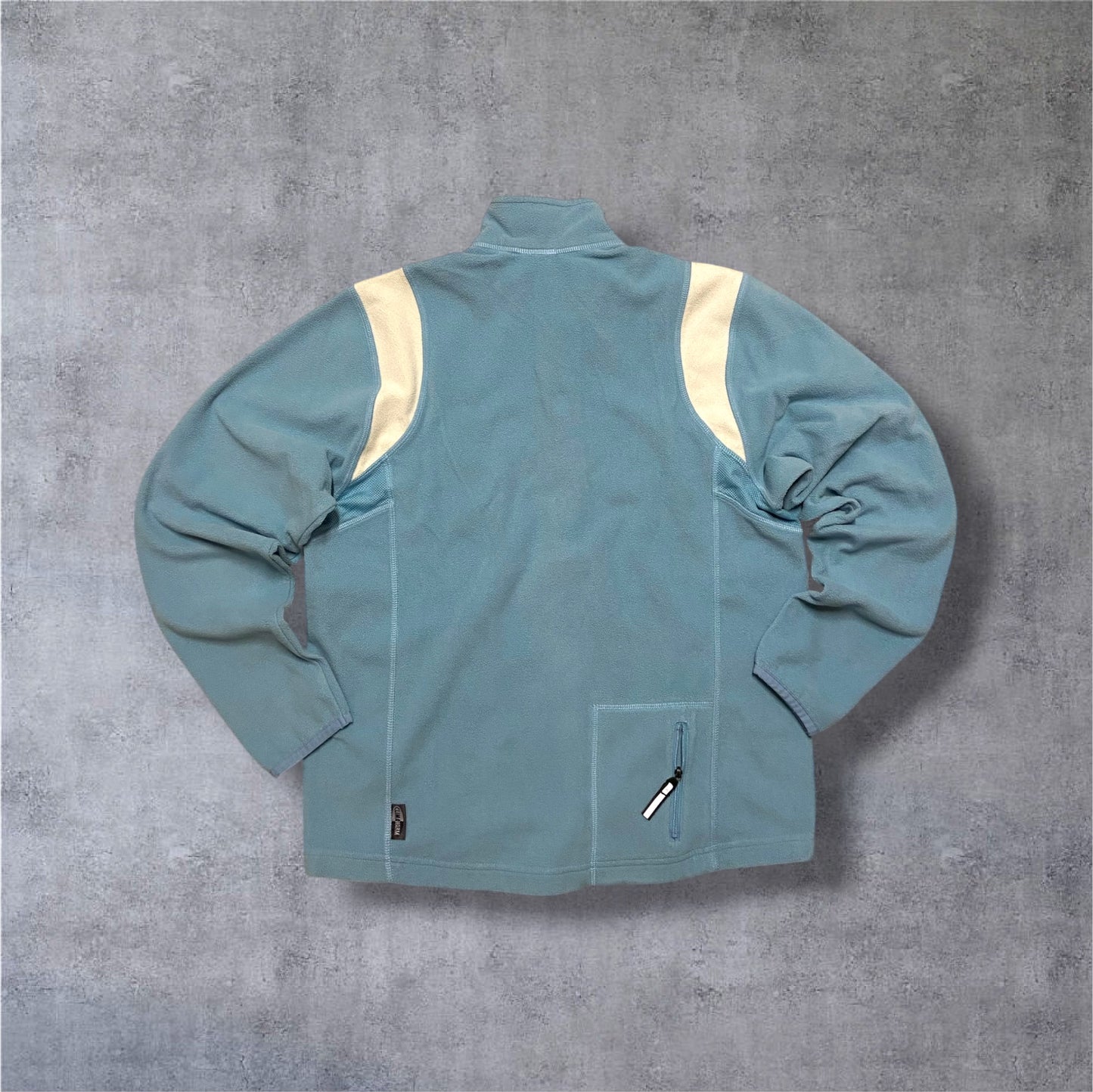 VINTAGE Adidas 1/4 Zip Fleece – Hellblau/Creme – Damen Gr. M (38)
