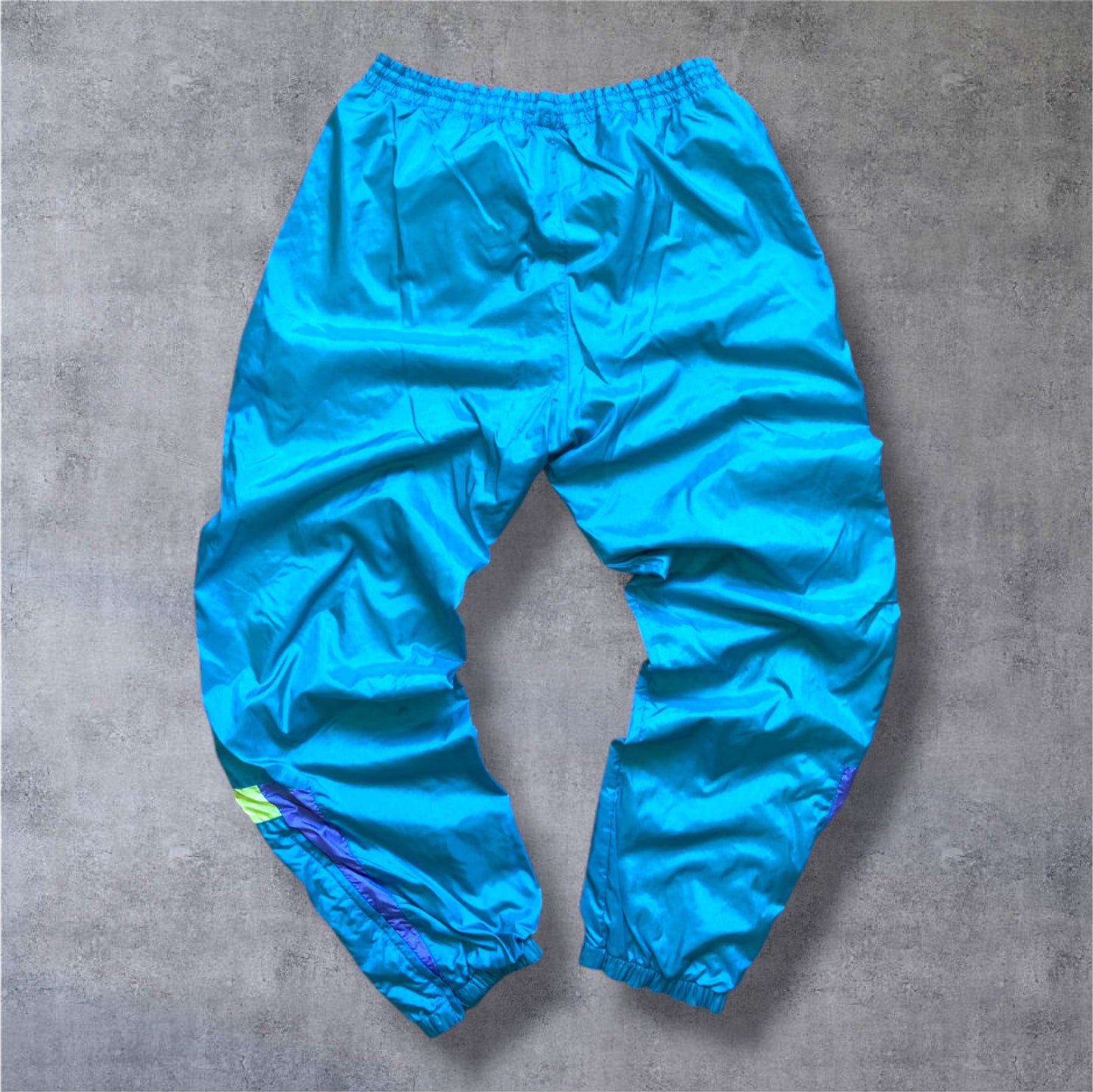 VINTAGE 90s Nike Orange Tag Tracksuit – Full Set – Neon Türkis/Volt/Violett – Gr. L