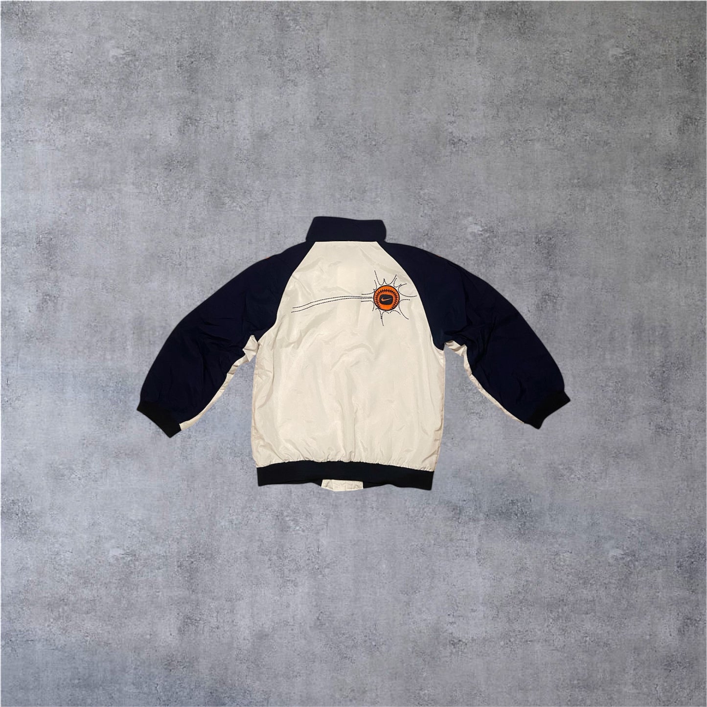 VINTAGE Nike 2000s Kids Little League Trackjacket - White/Navy - Gr. M