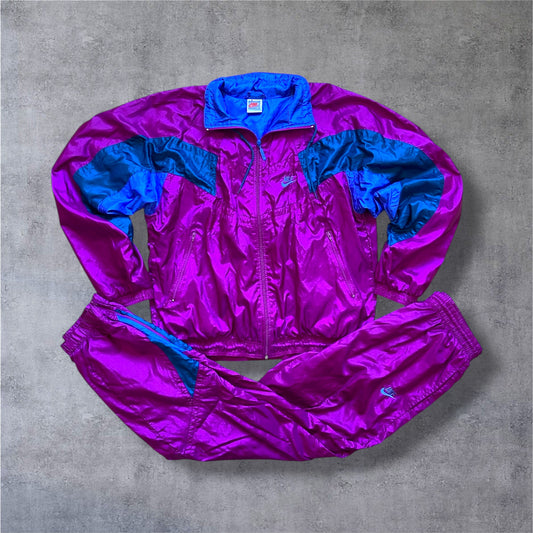VINTAGE 90s Nike Grey Tag Tracksuit - Purple/Teal - Made in Malaysia - Gr. M