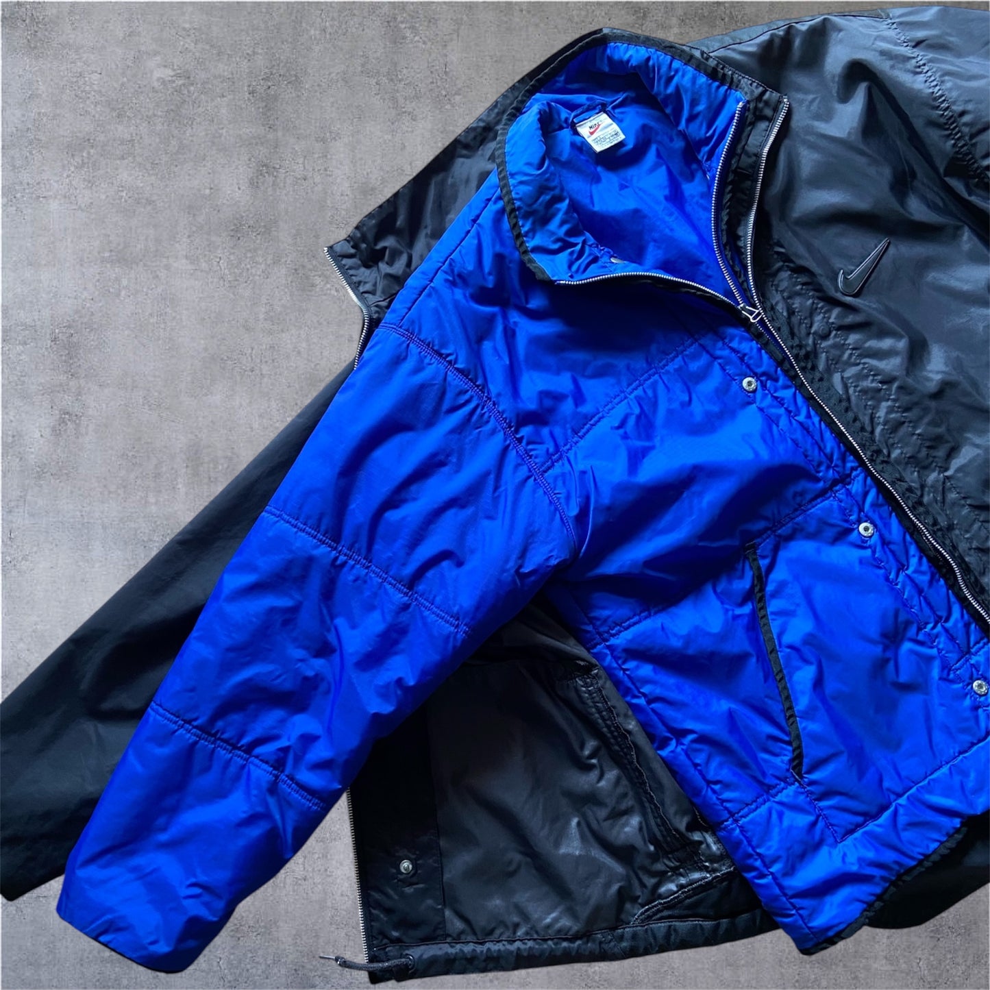 VINTAGE Nike 90s 2-IN-1 SYSTEM JACKET - Black/Blue – Gr. XL