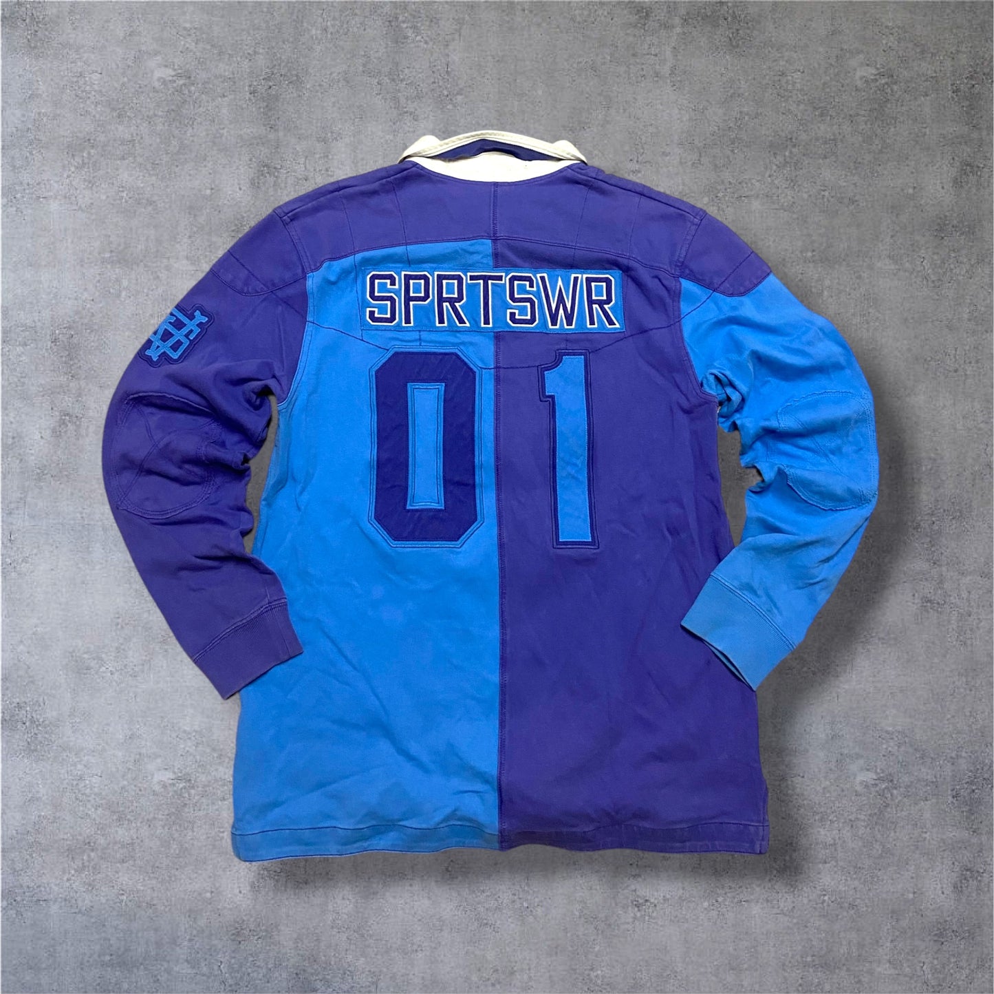 VINTAGE Nike Rugby Longsleeve – Split Design – Blau/Weiß – Gr. L