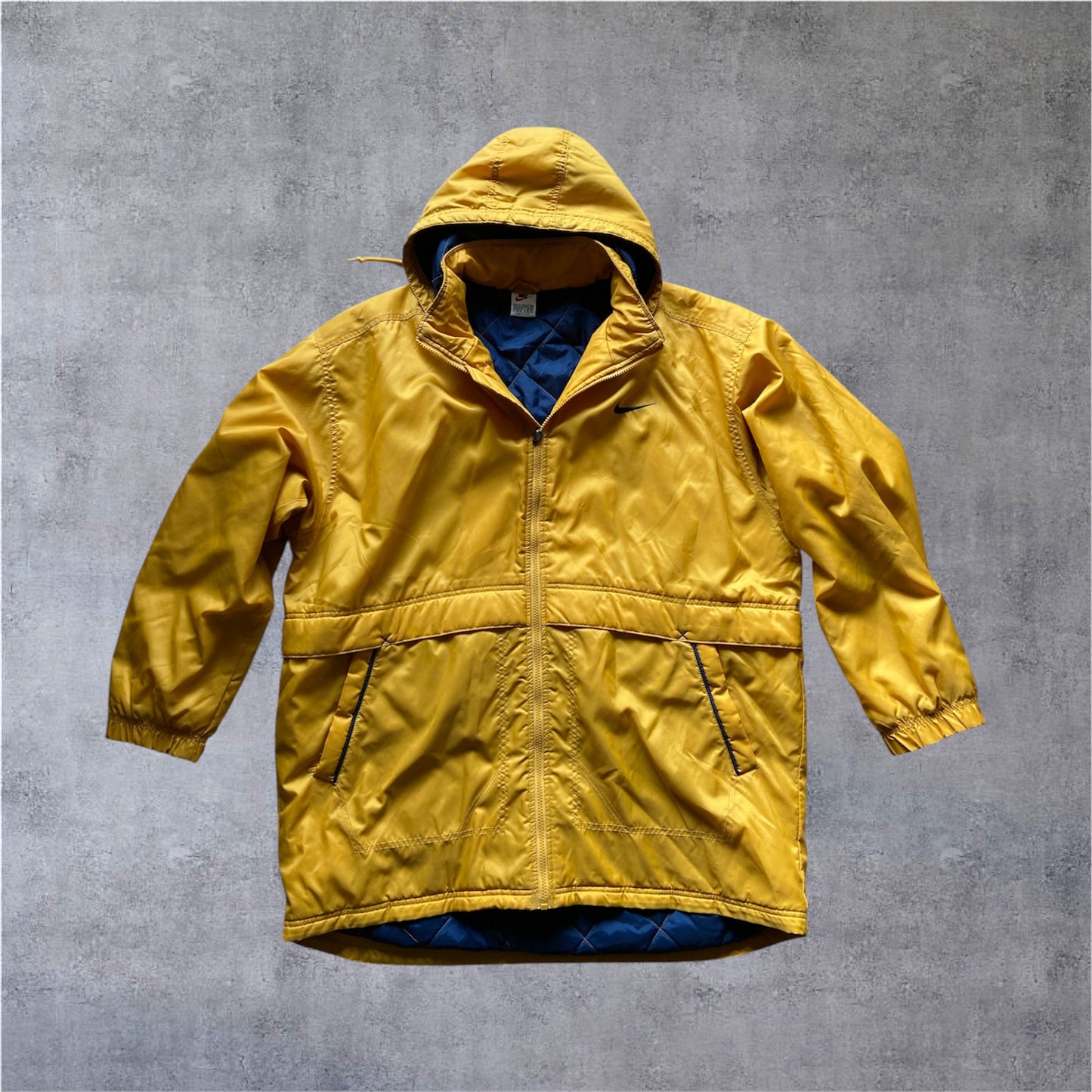 VINTAGE Nike 90s PARKA - Yellow - WHITE TAG - Gr. XL
