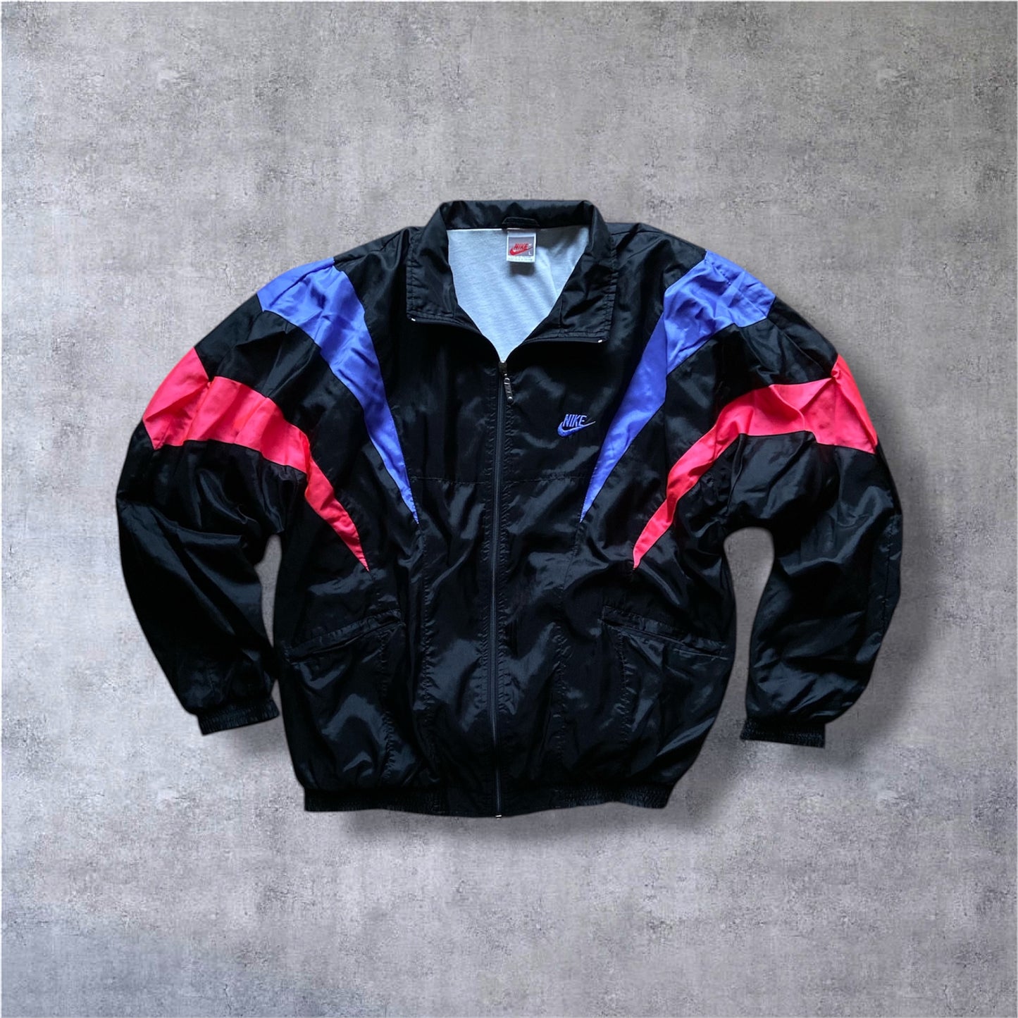 VINTAGE Nike 90s Tracksuit – Grey Tag – Black/Purple/Red – Gr. L