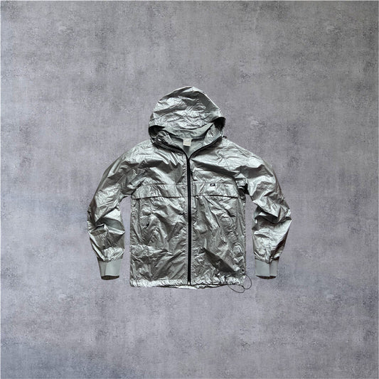 VINTAGE Nike 2000s Silver Tag Metallic Silver Windbreaker – Gr. M