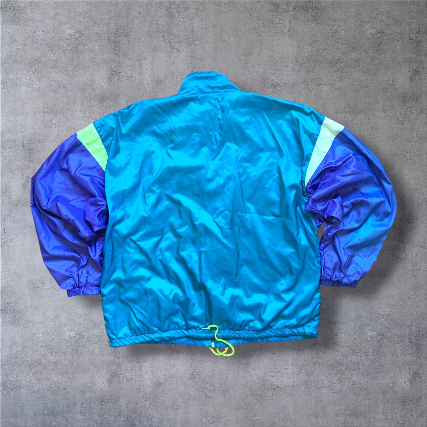 VINTAGE 90s Nike Orange Tag Tracksuit – Full Set – Neon Türkis/Volt/Violett – Gr. L