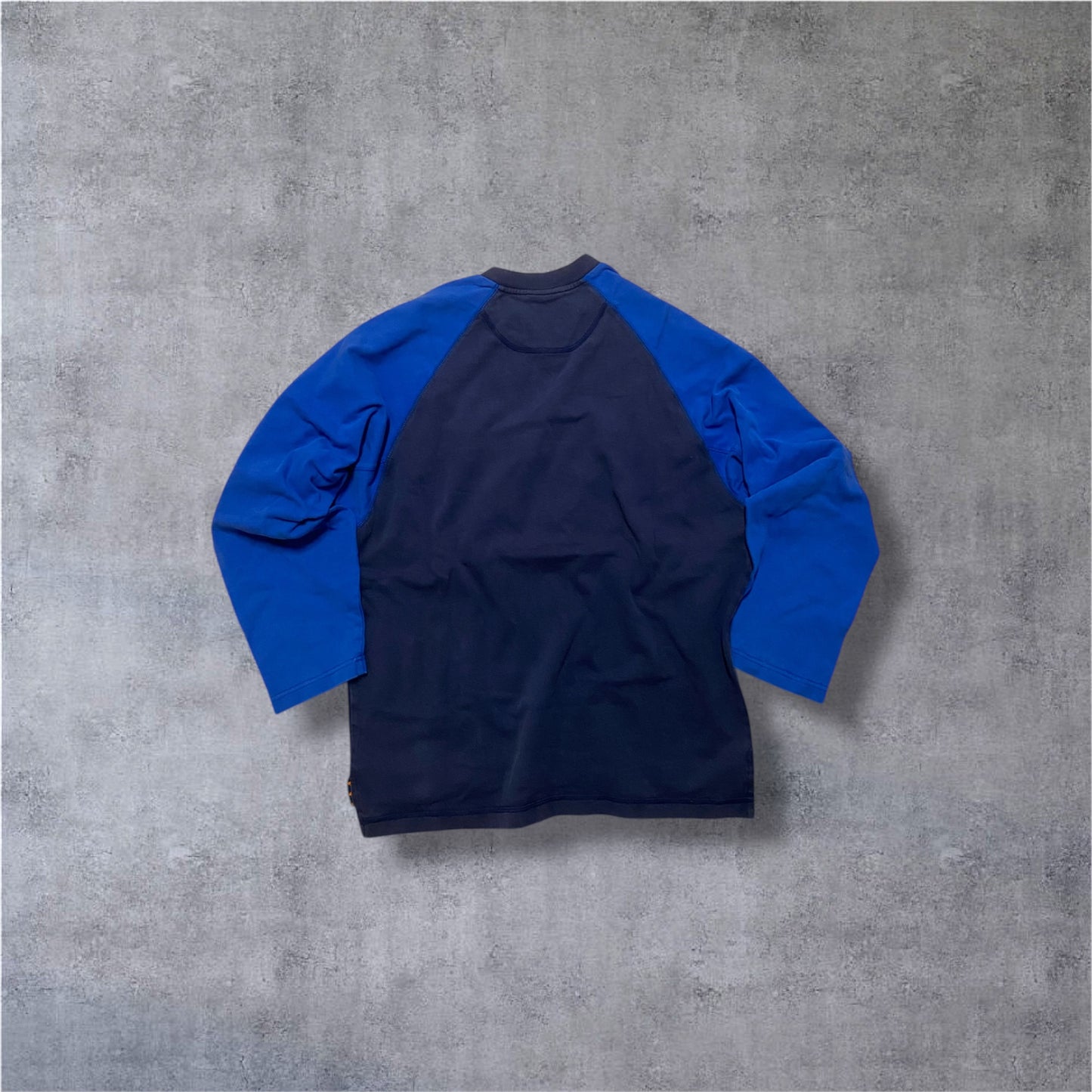 VINTAGE Adidas 90s Crewneck Sweater – Colorblock – Blau/Navy/Orange – Gr. M