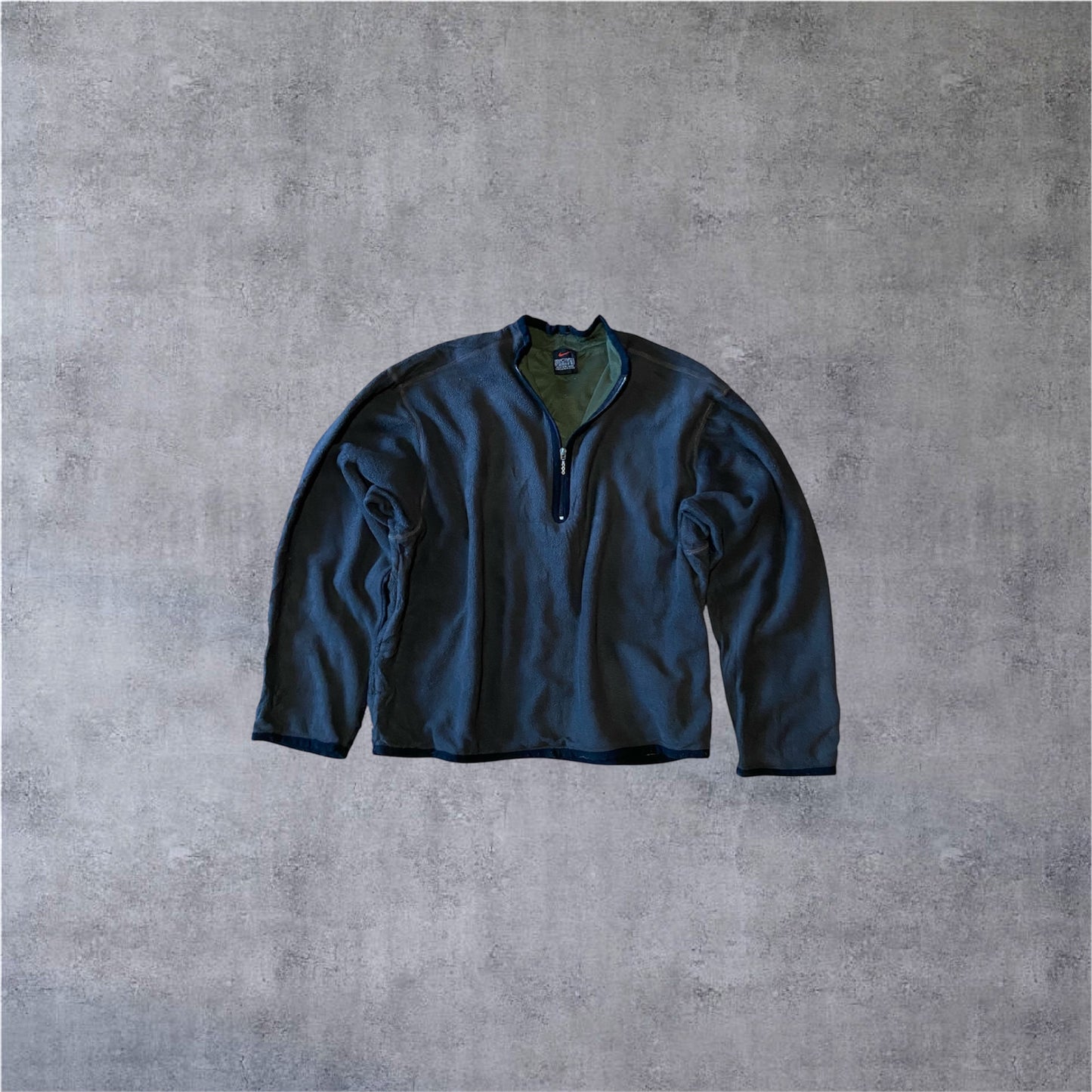 VINTAGE Nike 90s ACG 1/4 ZIP Sweater - Grey/Olive - Gr. S