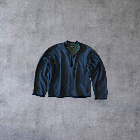 VINTAGE Nike 90s ACG 1/4 ZIP Sweater - Grey/Olive - Gr. S