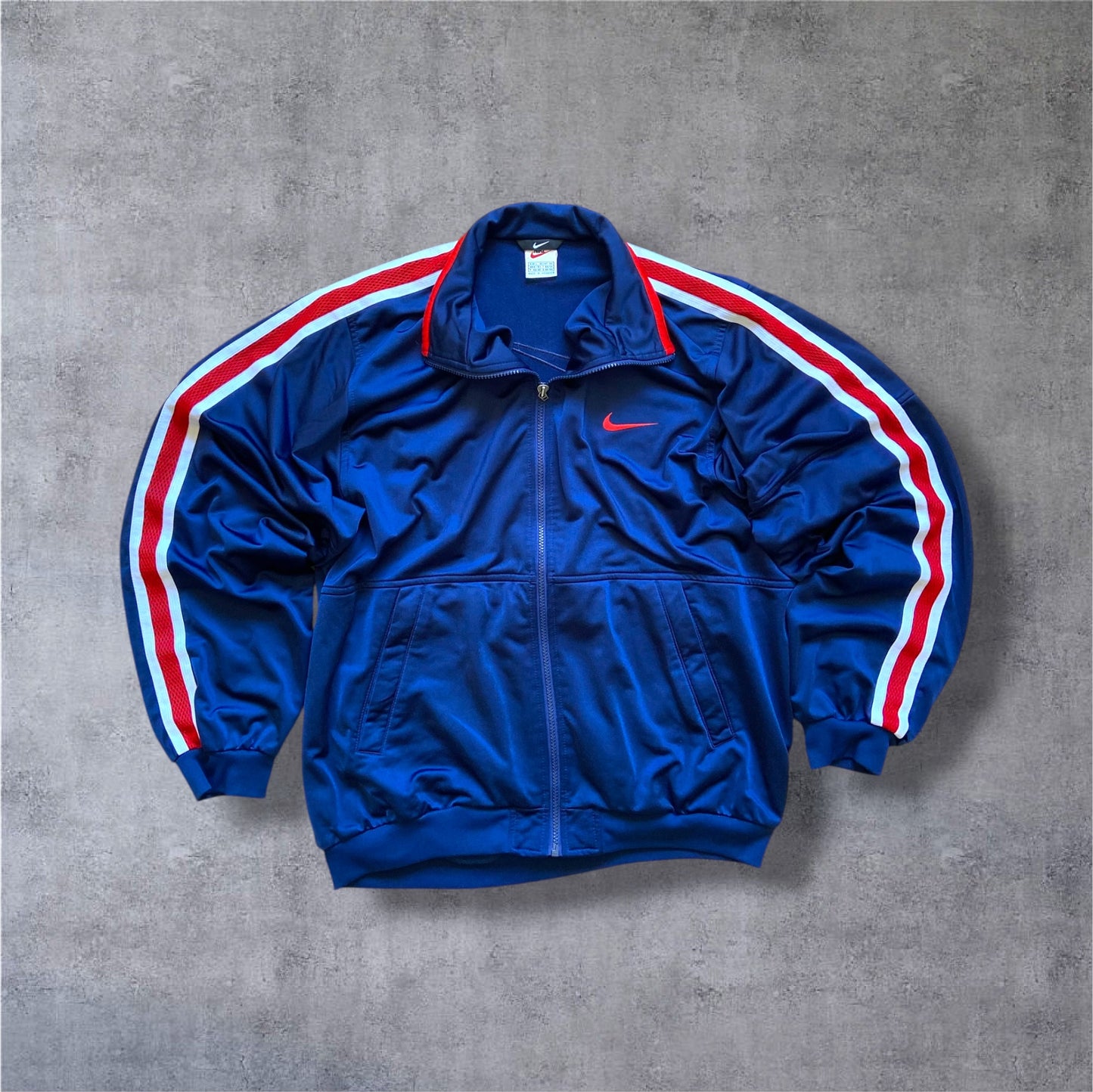 VINTAGE 90s Nike "Just Do It" Full Tracksuit – Gr. L – Navy/Red/White