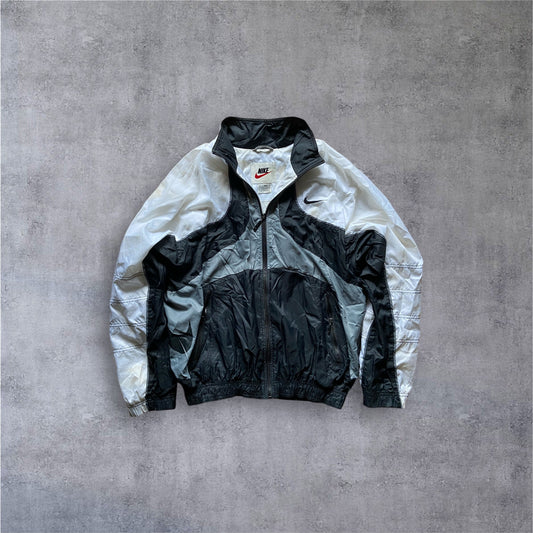 VINTAGE Nike 90s Windbreaker - Black/Grey/White - Gr. S