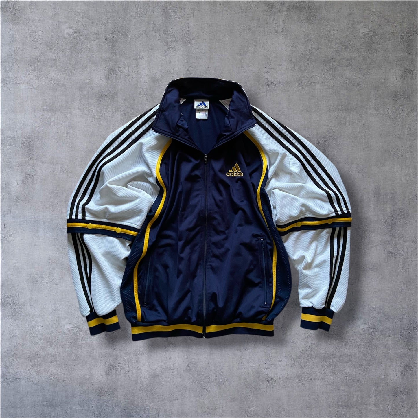 VINTAGE Adidas 90s Salomon AG Transformer Tracksuit – Navy / White / Yellow – Gr. M