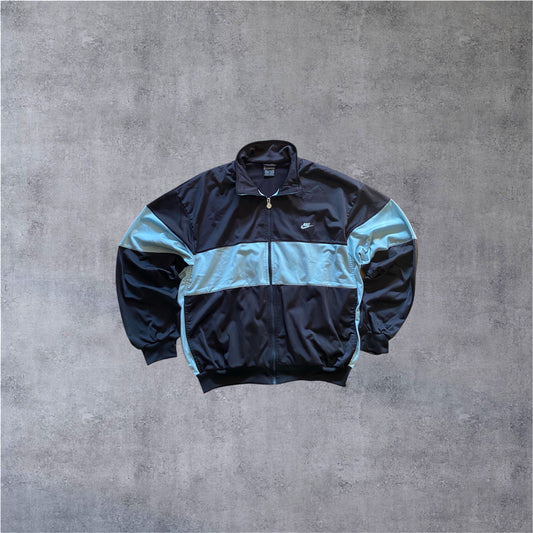 VINTAGE Nike 2000s Trackjacket – Big Backprint – Navy/Light Blue – Gr. L
