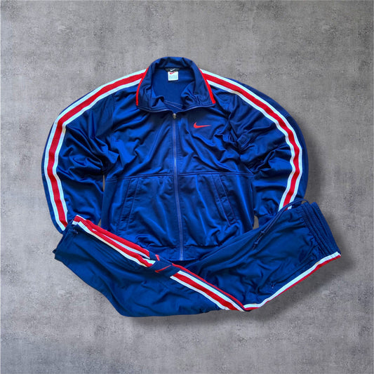 VINTAGE 90s Nike "Just Do It" Full Tracksuit – Gr. L – Navy/Red/White