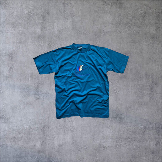 VINTAGE Nike 80s/90s "Beaverton, Oregon USA" Tag Tee – Dark Teal – Made in USA – Gr. XL (fits L)