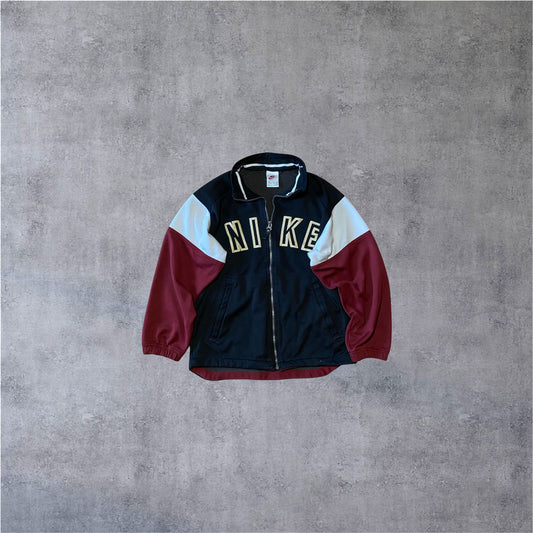 VINTAGE Nike 90s Trackjacket – Big Logo Embroidery – White Tag – Kids L
