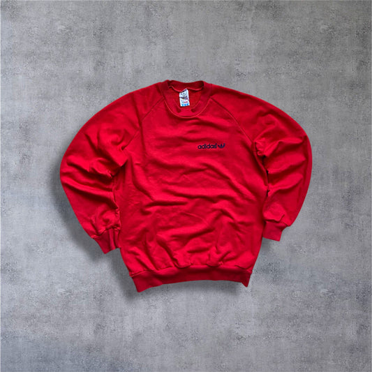 VINTAGE Adidas 80s Crewneck – Made in West Germany – Signalrot – Gr. S