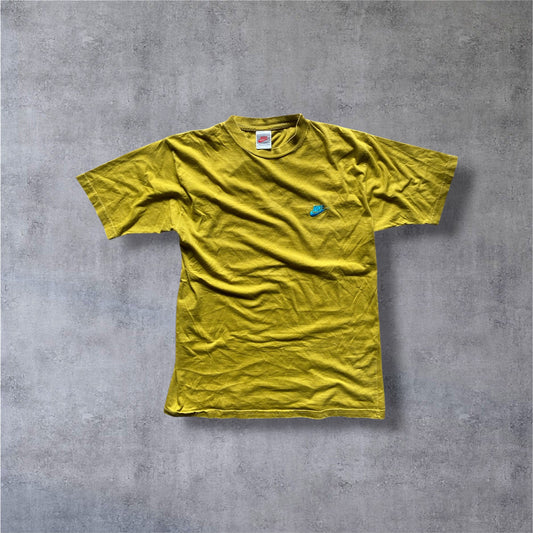 VINTAGE 90s Nike Grey Tag Shirt – Made in Portugal – Small Swoosh Stick – Gr. S