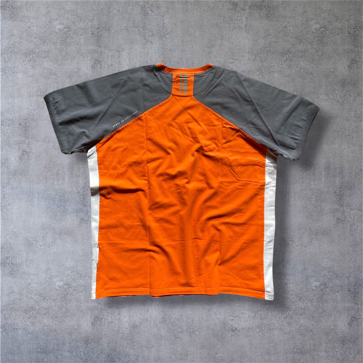 VINTAGE Nike 2000s Athletic 71 Shirt – Silver Tag – Gr. XXL – Orange/Grau Raglan
