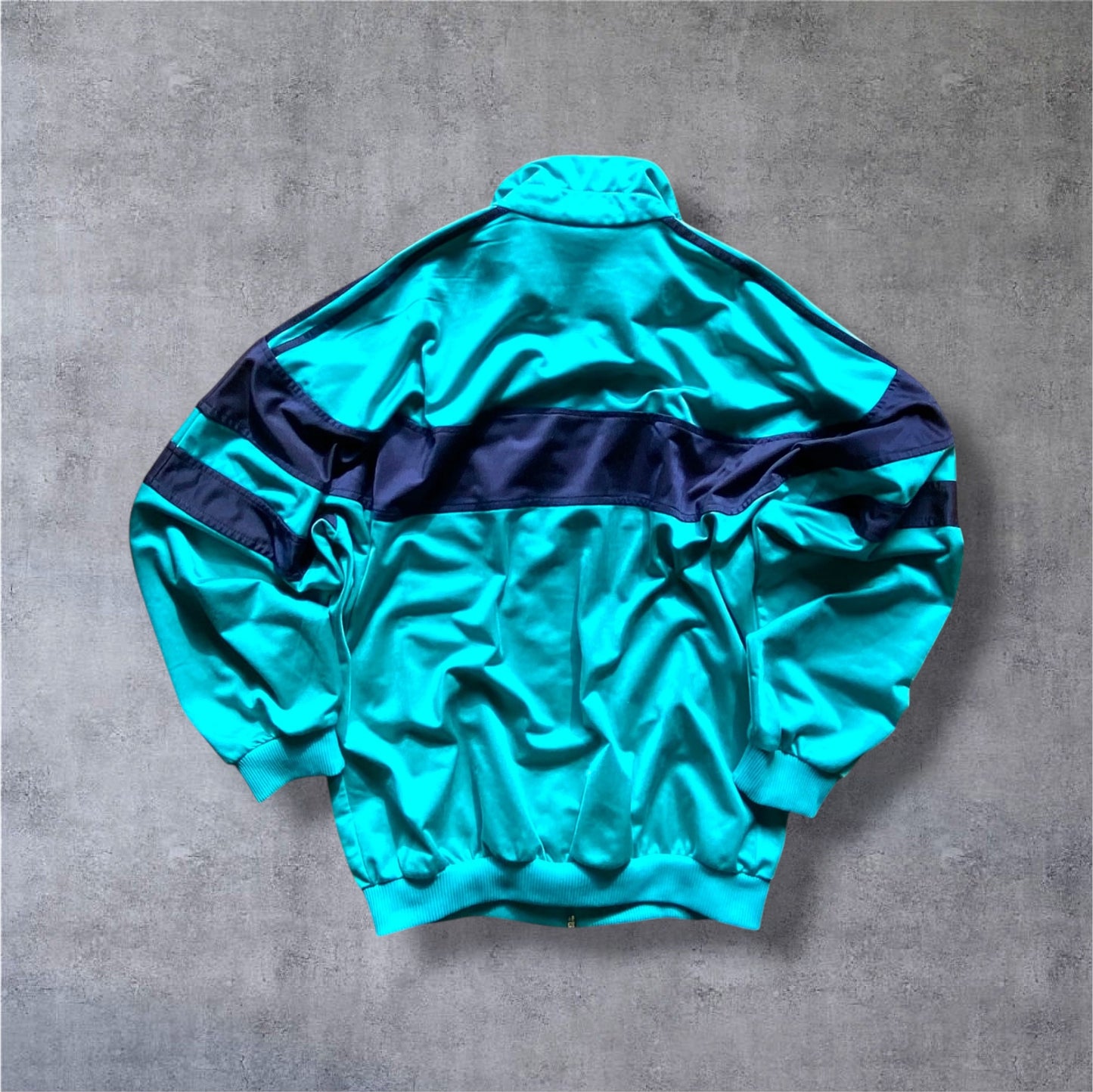 VINTAGE Adidas 90s Originals Trackjacket – Türkis / Navy Blue – Silver Tag – Gr. M