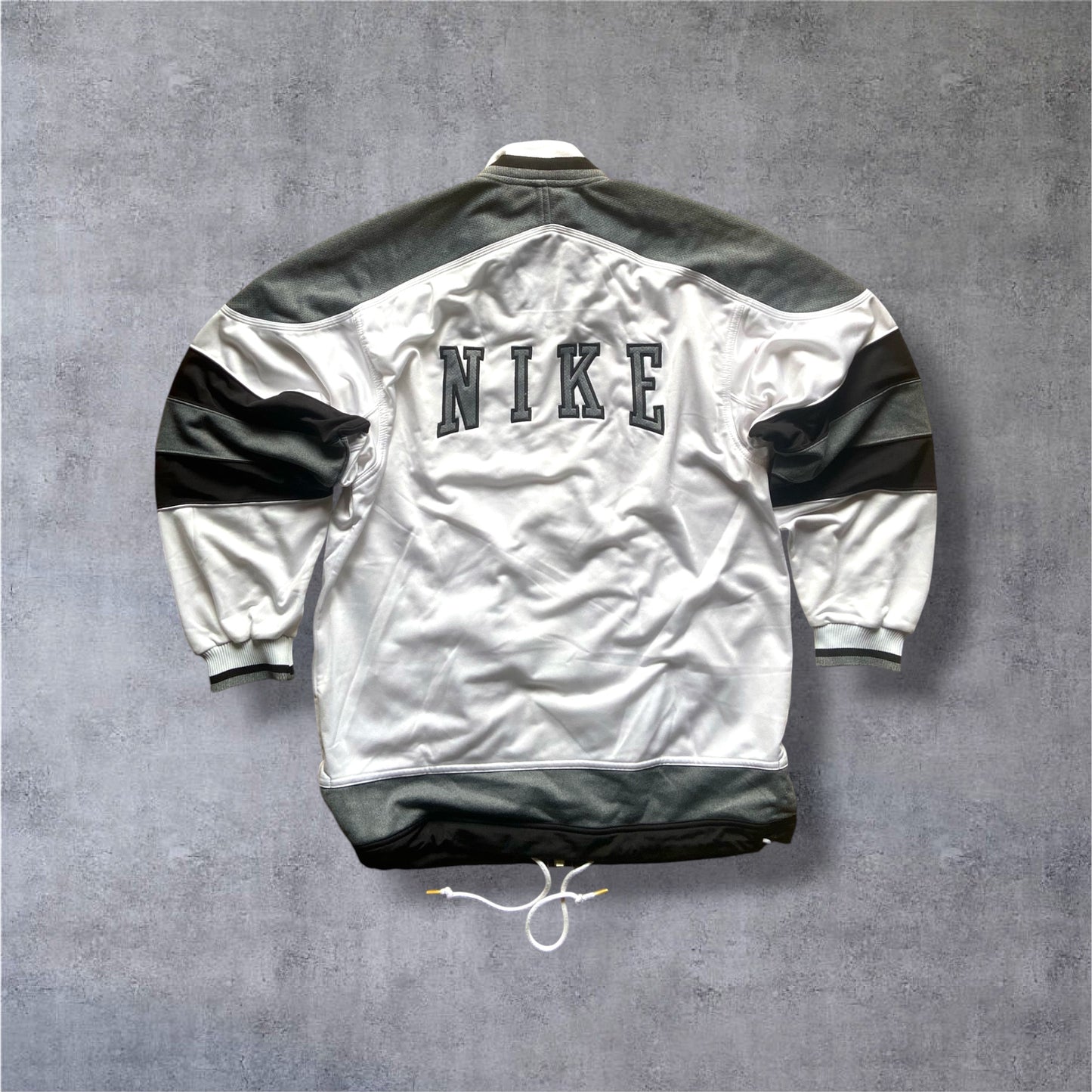 VINTAGE 90s Nike White Tag Tracksuit – Monochrome Grey Scale – Backprint – Gr. S