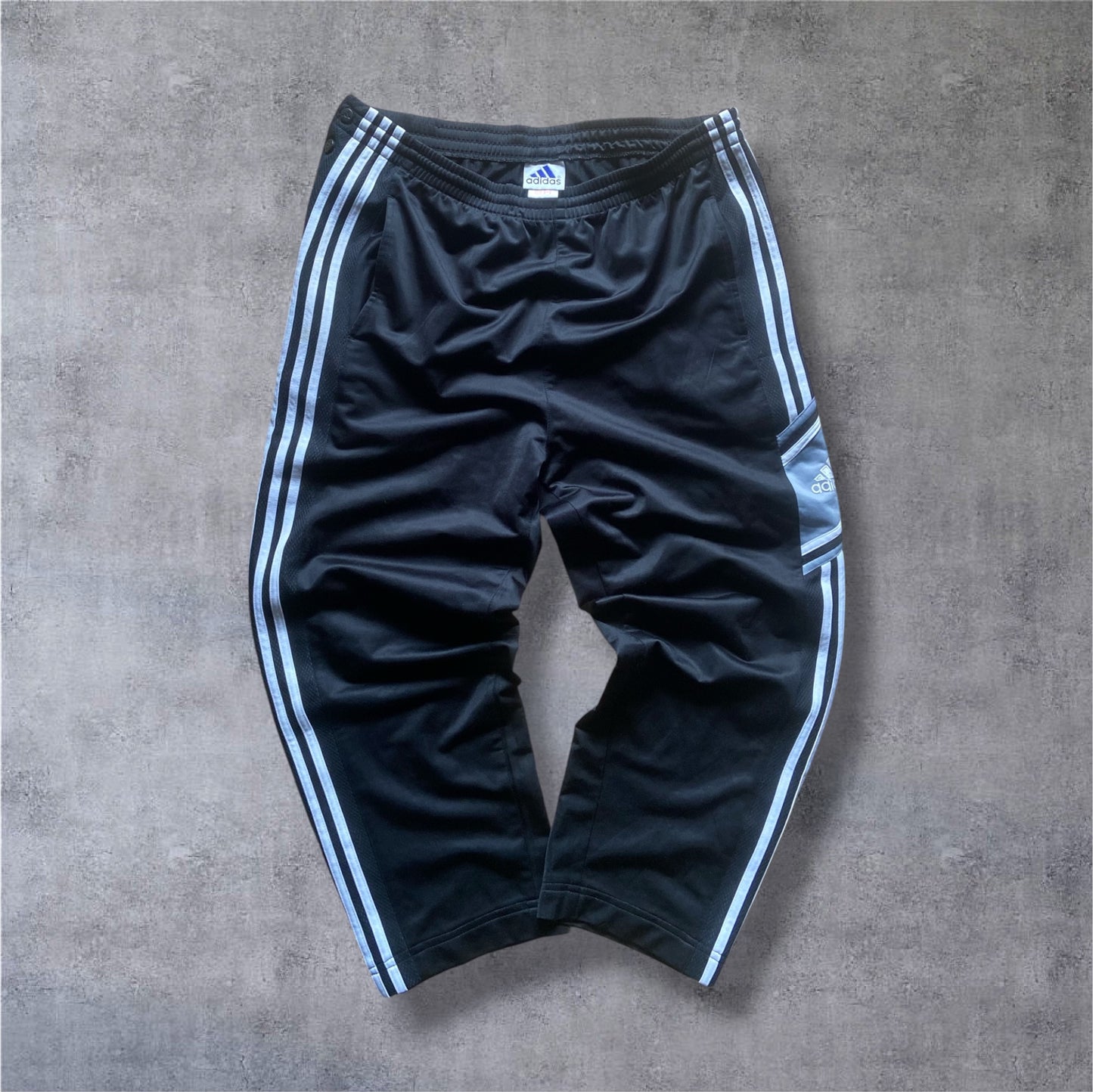 VINTAGE Adidas 90s Transformer Tracksuit – Abknöpfbare Ärmel – Gr. M – Schwarz/Weiß – 2-in-1