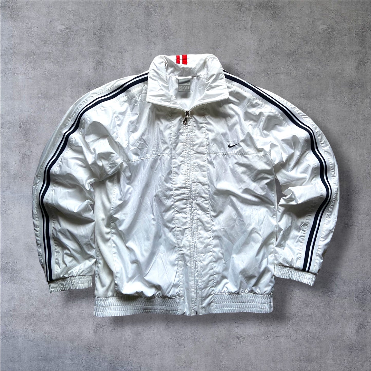 VINTAGE Nike 2000s Silver Tag Tracksuit – White/Navy – Gr. M