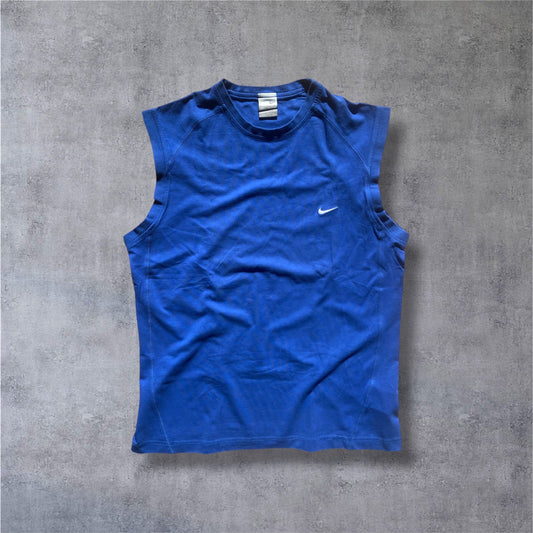 VINTAGE Nike 2000s Silver Tag Tank Top – Dunkelblau – Gr. L