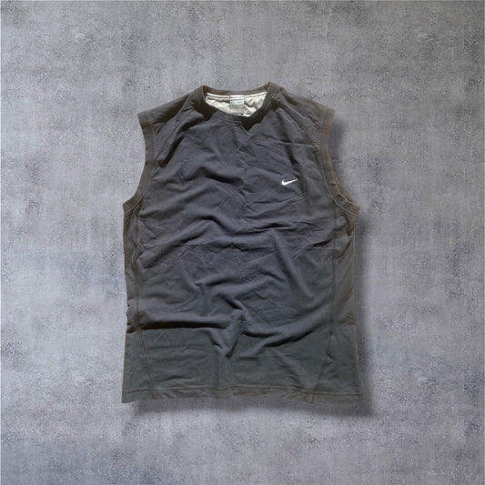 VINTAGE Nike 2000s Silver Tag Tank Top – Black – Gr. L